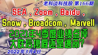 第166期：SEA，Zoom，Baidu，Snowflake ， Broadcom ,  Marvell , 2021年4季度业绩分析，如何投资？能够抄底吗？