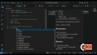 Creating transfer function object in python