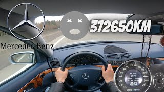 Mercedes E 270 CDI W211 177 HP | POV TEST DRIVE | Top Speed on German Highway