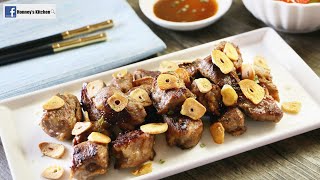 🧄香脆蒜片牛肋條 How to cook Pan fried Beef Rib finger with Fried Garlic 牛中落ちカルビ レシピ 소갈비살