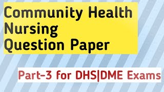 Community Health Nursing Question Paper | JPHN \u0026 JHI Staff Nurses DME DHS Kerala PSC Question Paper