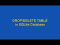 How to DROP TABLE using SQLite
