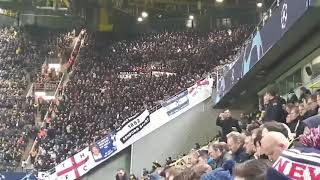 Tottenham Spurs fans at Dortmund vs Borussia
