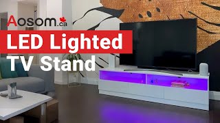 HOMCOM LED Lighted TV Stand for TVs up to 75\