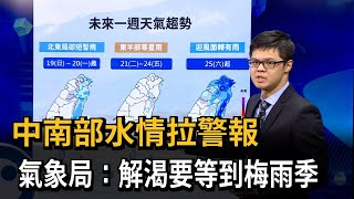 中南部水情拉警報 氣象局:解渴要等到梅雨季－民視新聞