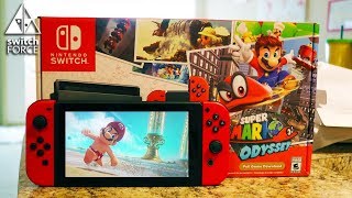 Super Mario Odyssey Switch Bundle Unboxing! Mario Odyssey JoyCon Unboxing + Review!