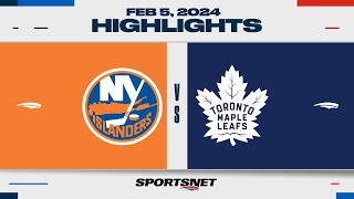 NHL Highlights | Islanders vs. Maple Leafs - February 5, 2024