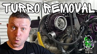 removing 1JZ GTE Single Turbo to find the damage from blown engine