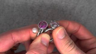 PUR Swivel - Pink Sapphire Fleur Ring Set - ORRO Contemporary Jewellery Glasgow