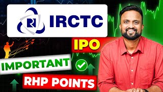 🚂 IRCTC IPO 🚂 | మీరు తెలుసుకోవలసిన  Important RHP POINTS | Money Purse