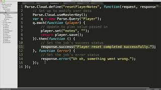 EP42 - Parse Server: Creating and calling more complex Cloud Code functions