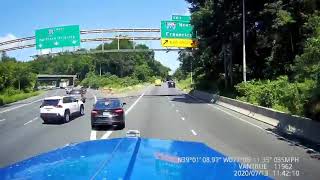 Confused Car Driver Changes Lane Dangerously at end Moment - 1132325