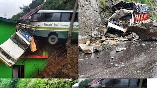 Shimla RTO OFFICE LANDSLIDE mishappening | AND DESTRUCTION ALL OVER HIMACHAL CAPTURED VERY BAD RAIN