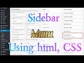 How to create a Animated Sidebar Menu using HTML, CSS and JavaScript
