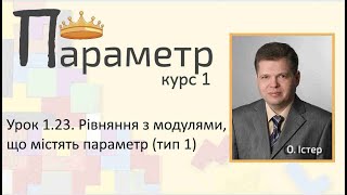 Урок 1.23. Рівняння з модулями, що містять параметр (тип 1)