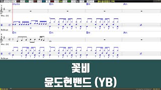 [은성반주기] 꽃비 - 윤도현밴드(YB)(드럼악보)/악보/MR/가사