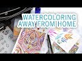 TRAVEL VLOG - Packing crafting supplies, NEW Watercolor Coloring Sheets, Visiting Lawn Fawn