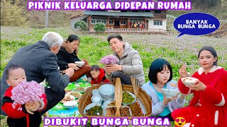 PIKNIK KELUARGA DIDEPAN RUMAH,DIBUKIT BUNGA BUNGA😍