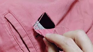 Beautifully repair a hole in your pants / how to maintain your clothes