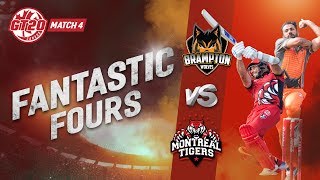 Fantastic fours | Montreal Tigers vs Brampton Wolves | Match 4 Highlights | GT20 Canada 2019
