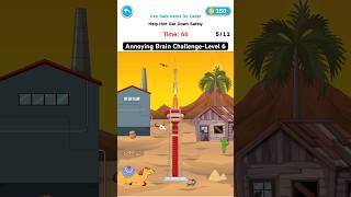 Annoying Brain Puzzle-Level 6 - Use safe items for ladder - Help him get Down safely