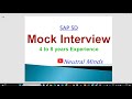 SAP SD Mock Interview for 4 to 10 years experience. ||S/4 HANA|| Enhancements || Support|| Fiori ||