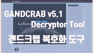 랜섬웨어 갠드크랩 5.1 복구 툴 사용법_초보자용_ransomware GandcrapV5.1decryption Tool : IT BARVEL