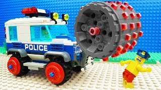 Lego Excavator Steamroller Police Parkour Fail