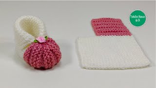 Knitting baby booties step by step from 0 to 3 months