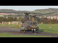 raf chinook in the sunset at dundee airport