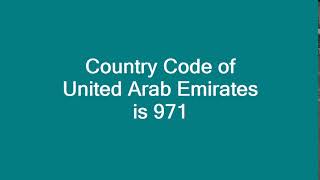 Country Code of United Arab Emirates is 971