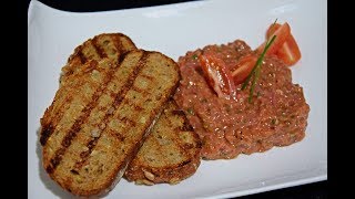 Beef Tartare wit Garlic Bread - Rinder Tatar mit Knoblauchbrot - Tatarski Biftek