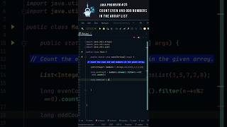 Program to count even and odd number in array using Java #javaprogram #programming #tutorial #code