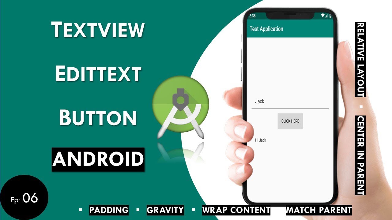 TextView EditText & Button In Android | Android Studio | Android ...