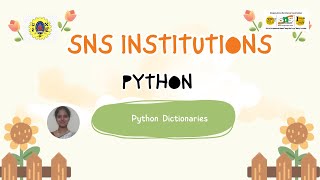 Python Dictionaries| Unit 3 Python| SNSInstitutions