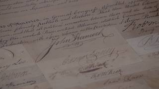 Tucked away library exhibit displays rare copies of the Declaration of Independence
