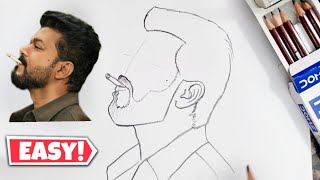 How to draw Vijay Thalapathy Leo pencil drawing