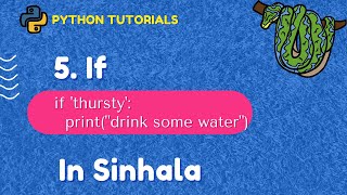 5. If Statement [Python 3 Programming Tutorials] in sinhala