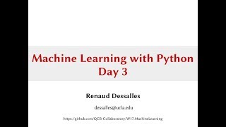 QCBCollaboratory | Machine Learning with Python | Day 3