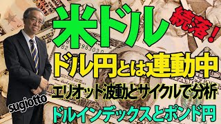 ドル指数は7月中旬にピークとなり続落中、一方、米国の長期金利も続落中です。インフレが頭打ちになったためです。ドル指数の値動きをエリオットとタイムサイクルでずばり予測。2022年8月16日