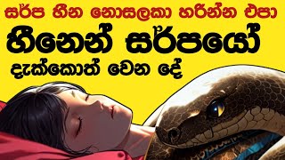 මේක රෑට නම් බලන්න එපා - සර්පයින් සිහිනෙන් දැකීම සහ ඒ  සිහින වල තේරුම්