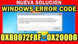✅ ERROR Windows 7 al ACTUALIZAR a Windows 10 🔴 0x80072F8F - 0x20000  Media Creation tool error Fixed