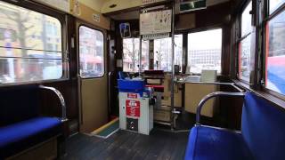 伊予鉄道 松山市内線　モハ50形 車内風景　松山市駅前～南堀端　Iyo Railway Trams　(2017.2)