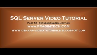 Database normalization   Part 52