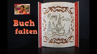 *Motiv 28* Weihnachtsmotiv, Buch falten, book folding, 180° nach innen Faltung auf 2 Ebenen