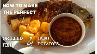 How to make GRILLED FISH  and POTATOES| oven grilled| Spicy whole fish | 🔥#food #recipe #cooking #nz