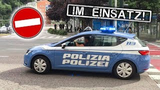 Polizei fährt gegen Einbahn! (2x) – Bozen