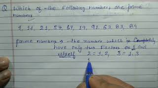 Define prime numbers | Which of the following numbers are prime