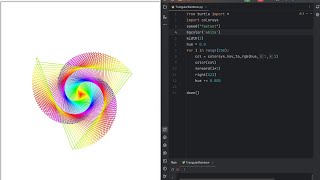 Creating Beautiful Triangular Spiral Design Using Python Turtle ASMR - No Talking