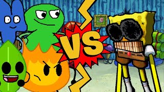 M.U.G.E.N Battles | Four/Two/Firey/Leafy vs Spong | Battle For Dream Island vs SpongeBob SquarePants